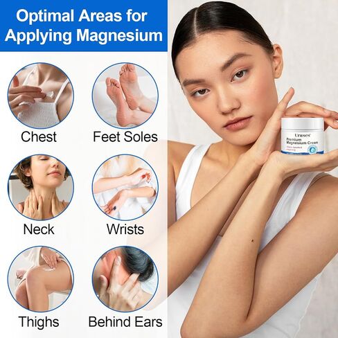 Magnesium Lotion, Topical Magnesium Cream, High Concentration Magnesium Chloride Cream for Nighttime, Leg, Feet, Body, Light Weight & Instant Absorption-3.17 OZ/ 90 G in Saudi Arabia