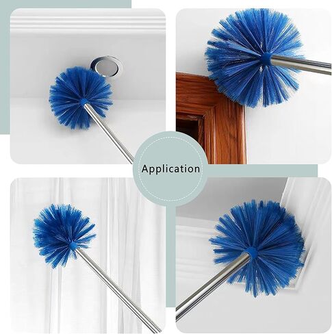 منفضة نسيج العنكبوت مع عمود تمديد، وفرشاة شبكة العنكبوت ومجموعة منفضة السقف للتنظيف، مع منافض بمقبض طويل 15-100 بوصة لتنظيف مروحة السقف والستائر والأثاث والسيارات، باللون الأزرق in Kuwait