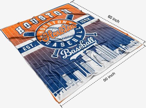 Baseball Team Blanket Gifts for Men Women, Soft Lightweight Baseball Fans Fleece Blanket, Warm Fluffy Blanket Decor Sofa Bed Couch (60"" X 50""), Housto in Saudi Arabia