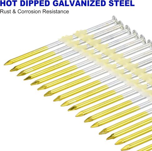 uxcell 500Pcs 21 Degree 0.131" x 3-1/4" Framing Nails, Galvanized Carbon Steel Plastic Collated Nails for Furniture/Constructions, Color Zinc in Saudi Arabia