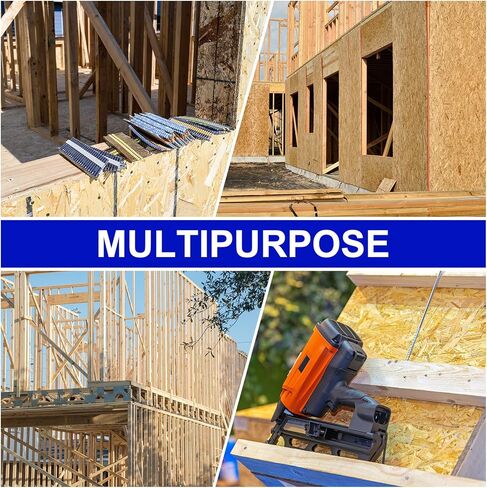 uxcell 500Pcs 21 Degree 0.131" x 3-1/4" Framing Nails, Galvanized Carbon Steel Plastic Collated Nails for Furniture/Constructions, Color Zinc in Saudi Arabia