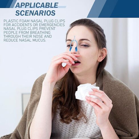 مشبك إيقاف نزيف الأنف الرعاف للاستعمال مرة واحدة، سدادة نزيف الأنف الإسفنجية، مشبك الأنف للشخير العرضي أو في حالات الطوارئ، 12 قطعة، أخضر in Kuwait