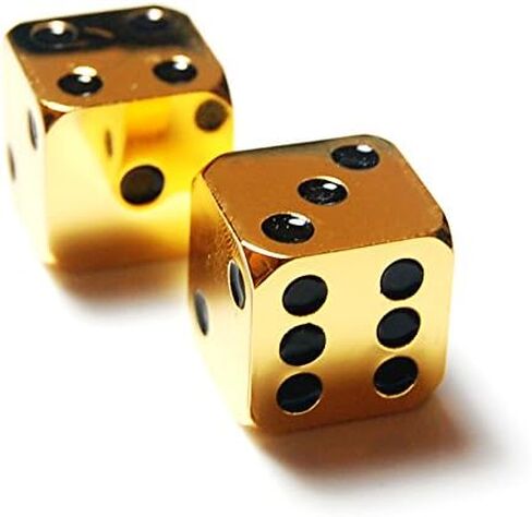2Pcs D6 16mm Metal Alloy Custom & Unique Dice - Highly Polished Premium Edition (Silver Body/Deep Blue pips) in Saudi Arabia