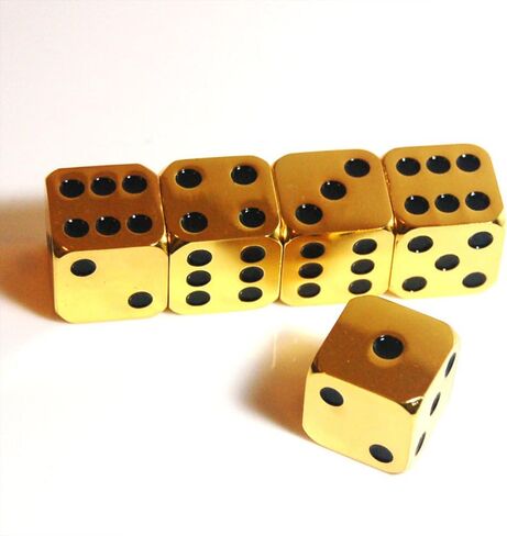 2Pcs D6 16mm Metal Alloy Custom & Unique Dice - Highly Polished Premium Edition (Silver Body/Deep Blue pips) in Saudi Arabia