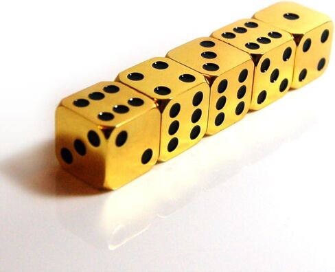 2Pcs D6 16mm Metal Alloy Custom & Unique Dice - Highly Polished Premium Edition (Silver Body/Deep Blue pips) in Saudi Arabia