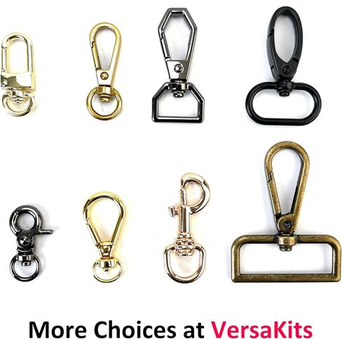 VersaKits 10 Pcs Heavy Duty Swivel Clips Brass Small Lobster Claw Clasps Push Gate Trigger Snap Hooks Arch Style for Sewing Purse Bag Jewelry Making in Saudi Arabia