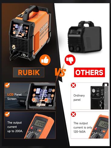 RUBIK MIG Welder, 140A Welding Machine, 110V MIG/LIFT TIG/STICK 3 in 1 Welder Machine, Flux Core Welder, Portable Gasless MIG Welding Machine, Digital Display IGBT Inverter Welder with Welding Wire in Saudi Arabia