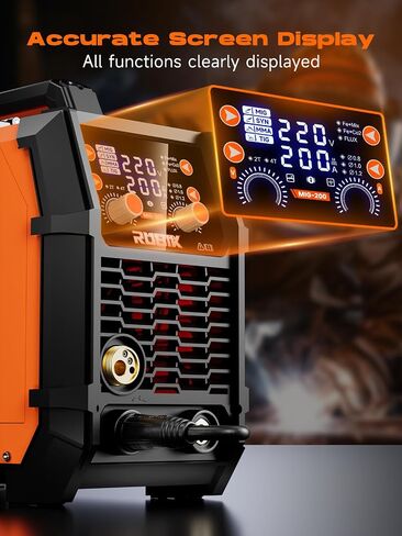 RUBIK MIG Welder, 140A Welding Machine, 110V MIG/LIFT TIG/STICK 3 in 1 Welder Machine, Flux Core Welder, Portable Gasless MIG Welding Machine, Digital Display IGBT Inverter Welder with Welding Wire in Saudi Arabia