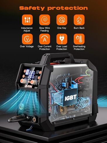 RUBIK MIG Welder, 140A Welding Machine, 110V MIG/LIFT TIG/STICK 3 in 1 Welder Machine, Flux Core Welder, Portable Gasless MIG Welding Machine, Digital Display IGBT Inverter Welder with Welding Wire in Saudi Arabia