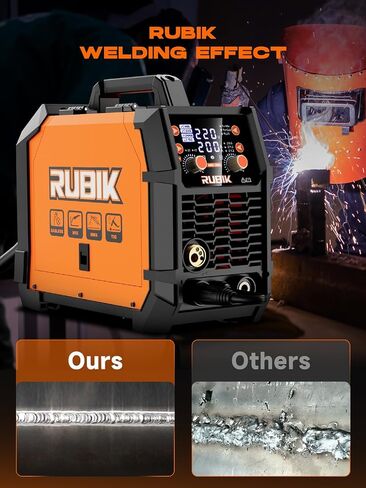 RUBIK MIG Welder, 140A Welding Machine, 110V MIG/LIFT TIG/STICK 3 in 1 Welder Machine, Flux Core Welder, Portable Gasless MIG Welding Machine, Digital Display IGBT Inverter Welder with Welding Wire in Saudi Arabia