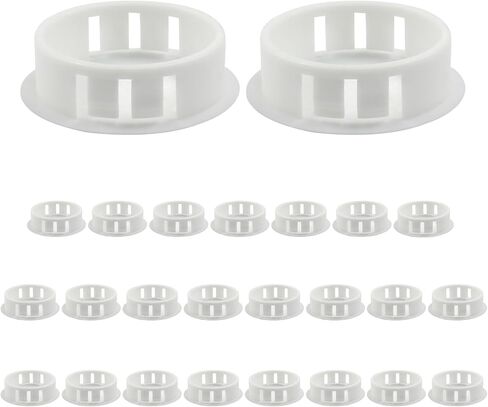 25PCS 0.51 Inch / 13mm Hole Plugs, Plastic Flush Type Hole Plugs Snap in Locking Hole Tube, Furniture Fencing Post Pipe Insert End Caps (White) in Saudi Arabia