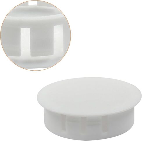 25PCS 0.51 Inch / 13mm Hole Plugs, Plastic Flush Type Hole Plugs Snap in Locking Hole Tube, Furniture Fencing Post Pipe Insert End Caps (White) in Saudi Arabia