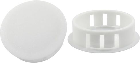25PCS 0.51 Inch / 13mm Hole Plugs, Plastic Flush Type Hole Plugs Snap in Locking Hole Tube, Furniture Fencing Post Pipe Insert End Caps (White) in Saudi Arabia