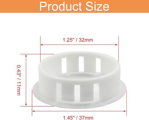 25PCS 0.51 Inch / 13mm Hole Plugs, Plastic Flush Type Hole Plugs Snap in Locking Hole Tube, Furniture Fencing Post Pipe Insert End Caps (White) in Saudi Arabia