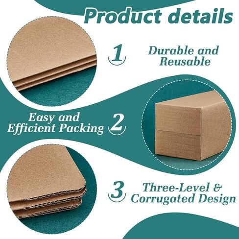 PH PandaHall Packaging Tall Corrugated Shipping Boxes 4"L x 4"W x 11.7"H(Pack of 6) - Gift Packaging Boxes Rectangle Cardboard Jewelry Boxes for Home or Business, Strong Wholesale Bulk Boxes, Tan in Saudi Arabia