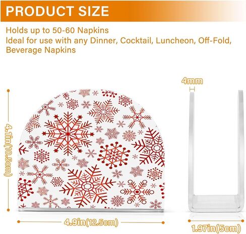Napkin Holder Acrylic Napkin Dispenser Napkin Stand,Christmas Snowflake Great for Kitchen Counter, Dining Table, Bathroom Vanity in Kuwait