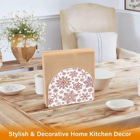 Napkin Holder Acrylic Napkin Dispenser Napkin Stand,Christmas Snowflake Great for Kitchen Counter, Dining Table, Bathroom Vanity in Kuwait