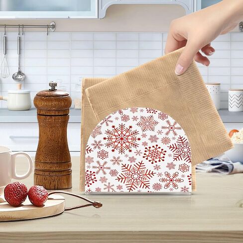 Napkin Holder Acrylic Napkin Dispenser Napkin Stand,Christmas Snowflake Great for Kitchen Counter, Dining Table, Bathroom Vanity in Kuwait