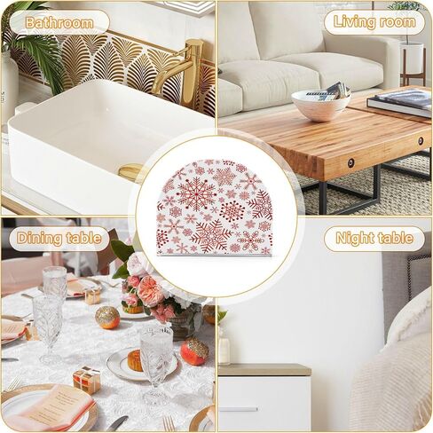 Napkin Holder Acrylic Napkin Dispenser Napkin Stand,Christmas Snowflake Great for Kitchen Counter, Dining Table, Bathroom Vanity in Kuwait
