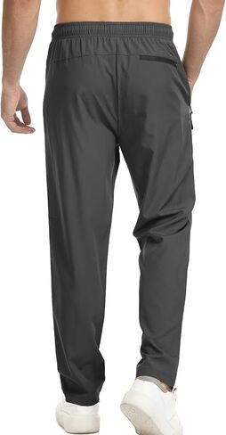Surenow Men's Athletic Running Sweatpants Lightweight Stretch Jogger Track Pants Tapered Workout Gym Pants with Zipper Pocket in Saudi Arabia