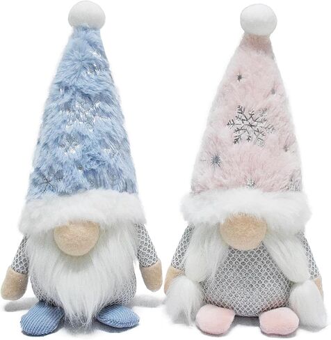 attiigny عيد الميلاد الديكور الوردي الأزرق ندفة الثلج التماثيل، عطلة عيد الميلاد المنزل الحلي منضدية سانتا التماثيل، مهرجان ديكور السويدية أفخم الهدايا gonk in Kuwait