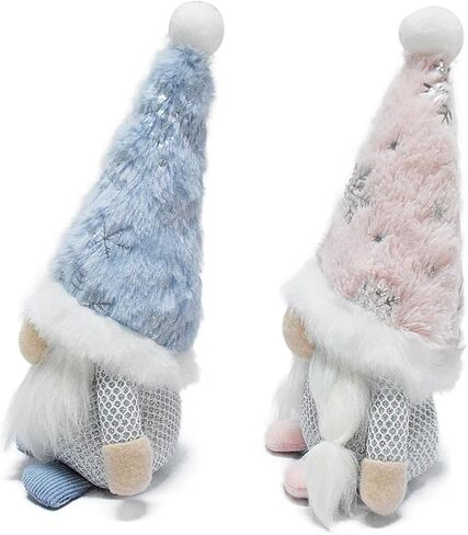 attiigny عيد الميلاد الديكور الوردي الأزرق ندفة الثلج التماثيل، عطلة عيد الميلاد المنزل الحلي منضدية سانتا التماثيل، مهرجان ديكور السويدية أفخم الهدايا gonk in Kuwait