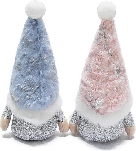 attiigny عيد الميلاد الديكور الوردي الأزرق ندفة الثلج التماثيل، عطلة عيد الميلاد المنزل الحلي منضدية سانتا التماثيل، مهرجان ديكور السويدية أفخم الهدايا gonk in Kuwait