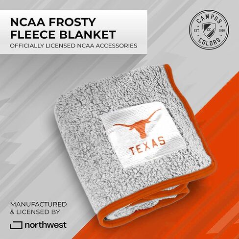 Northwest NCAA Silk Sherpa College Throw Blanket - Super Soft & Fluffy - 60" x 50" - Experience Ultimate Comfort and Coziness (Texas Longhorns - Texas Orange) in Saudi Arabia