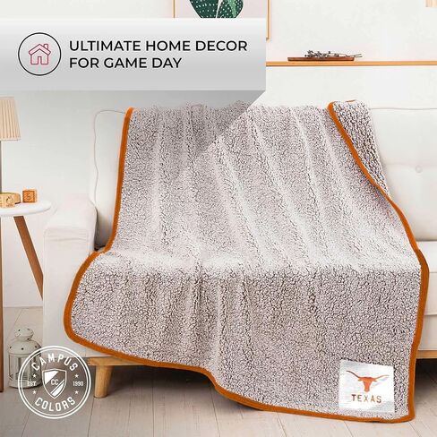 Northwest NCAA Silk Sherpa College Throw Blanket - Super Soft & Fluffy - 60" x 50" - Experience Ultimate Comfort and Coziness (Texas Longhorns - Texas Orange) in Saudi Arabia