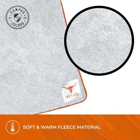 Northwest NCAA Silk Sherpa College Throw Blanket - Super Soft & Fluffy - 60" x 50" - Experience Ultimate Comfort and Coziness (Texas Longhorns - Texas Orange) in Saudi Arabia