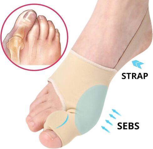 Bunion Socks Corrector for Pain Relief Hallux Valgus, Splint, Straightener Orthopedic, Separator Pad Brace Sleeve Toe Separator, Hammer Overlapping for Men and Women (S (US 4-7.5), Beige) in Saudi Arabia