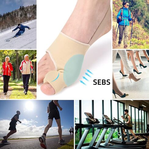 Bunion Socks Corrector for Pain Relief Hallux Valgus, Splint, Straightener Orthopedic, Separator Pad Brace Sleeve Toe Separator, Hammer Overlapping for Men and Women (S (US 4-7.5), Beige) in Saudi Arabia