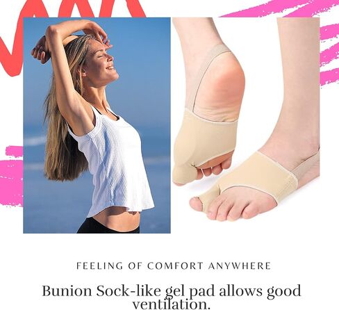 Bunion Socks Corrector for Pain Relief Hallux Valgus, Splint, Straightener Orthopedic, Separator Pad Brace Sleeve Toe Separator, Hammer Overlapping for Men and Women (S (US 4-7.5), Beige) in Saudi Arabia