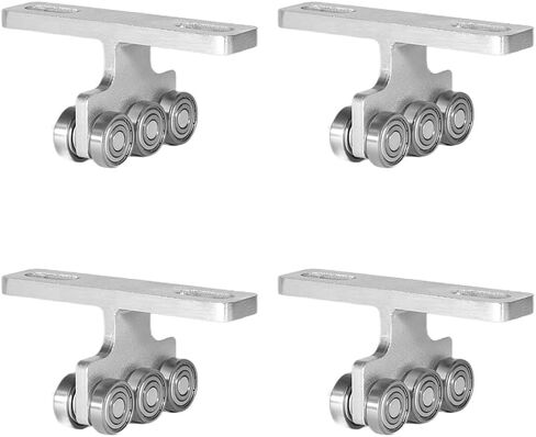 Hoist Trolley, 4Pcs Electric Hoist Installation Roller Trolley Assembly 6 Wheel T Type Beam Trolley Hardware for Taller Strut Channel in Saudi Arabia
