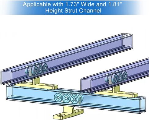 Hoist Trolley, 4Pcs Electric Hoist Installation Roller Trolley Assembly 6 Wheel T Type Beam Trolley Hardware for Taller Strut Channel in Saudi Arabia