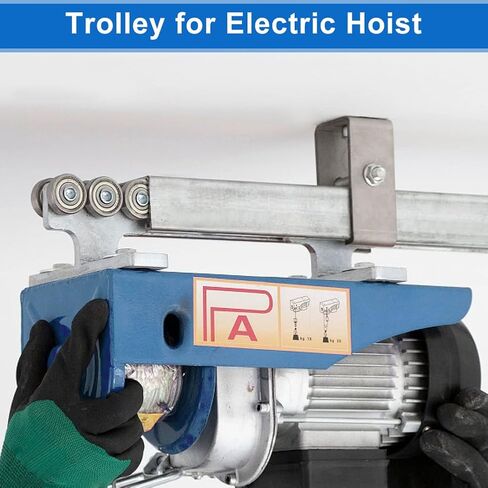 Hoist Trolley, 4Pcs Electric Hoist Installation Roller Trolley Assembly 6 Wheel T Type Beam Trolley Hardware for Taller Strut Channel in Saudi Arabia