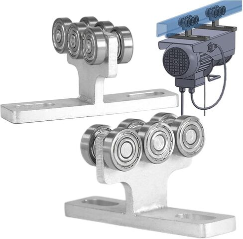 Hoist Trolley, 4Pcs Electric Hoist Installation Roller Trolley Assembly 6 Wheel T Type Beam Trolley Hardware for Taller Strut Channel in Saudi Arabia