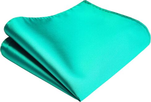 Branduce Mens Solid Color Double Fold Pre-tied Bow Tie and Pocket Square Set in Kuwait