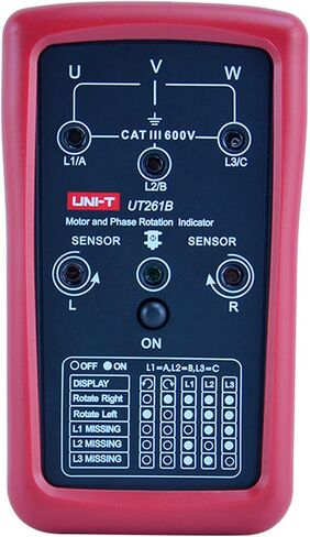 UNI-T 3-Phase Sequence Tester Rotation Meter, AC Phase Sequence Indicator 40V-690V Lack Phase Meter Motor UT261A in Kuwait