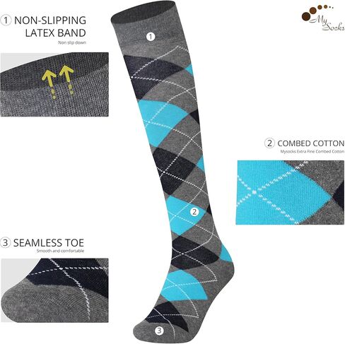 جوارب طويلة للركبة للجنسين من MySocks Argyle in Kuwait