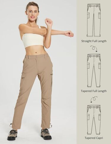MOURCE Womens Hiking Pants Lightweight Quick Dry - Water Resistant Outdoor UPF 50 Cargo Pants for Women with Pockets in Kuwait