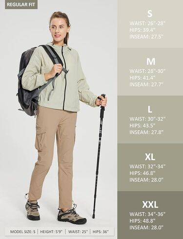 MOURCE Womens Hiking Pants Lightweight Quick Dry - Water Resistant Outdoor UPF 50 Cargo Pants for Women with Pockets in Kuwait