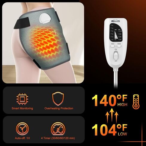 Koviti Hip Heating Pad for Sciatica Pain Relief - Heated Hip Support Brace Electric Heat Pad for Lower Back Thigh Buttock Birthday Gifts for Women Men Mom in Saudi Arabia