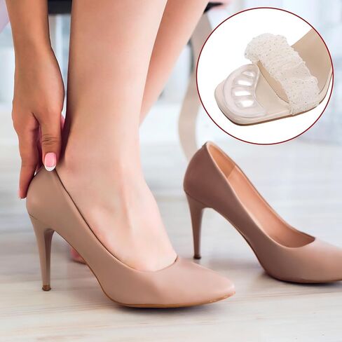 Women's Metatarsal Pads, 3 Pairs Ball of Foot Cushions for Heels Forefoot Pads High Heel Comfort Pads Non-Slip Silicone Shoe Pads Clear High Heel Cushion Inserts for Women Girls High Heels Shoes in Saudi Arabia