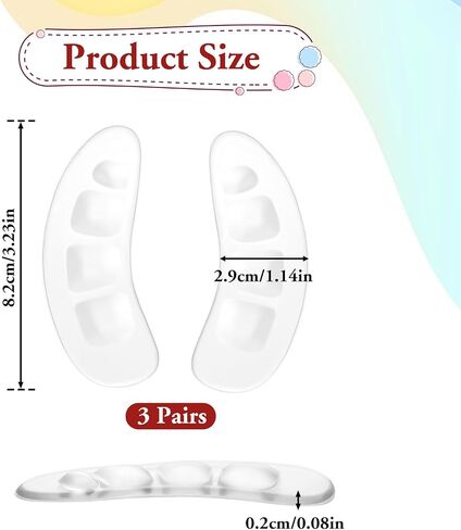 Women's Metatarsal Pads, 3 Pairs Ball of Foot Cushions for Heels Forefoot Pads High Heel Comfort Pads Non-Slip Silicone Shoe Pads Clear High Heel Cushion Inserts for Women Girls High Heels Shoes in Saudi Arabia