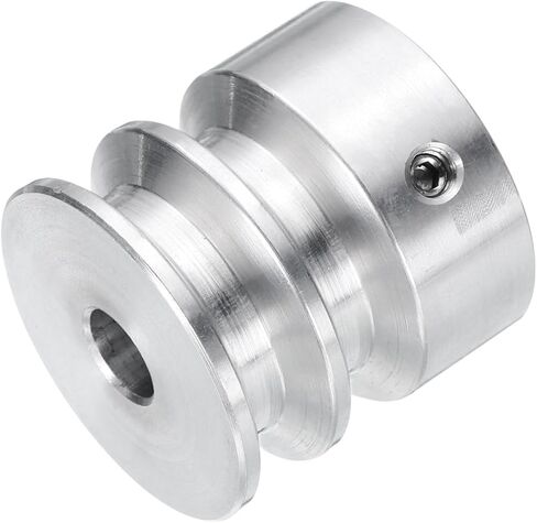 uxcell V-Type Pulley 8mm Bore 30mm Outer Dia Double Groove Aluminum Alloy for Motor Shaft Drilling Machine 6mm(1/4") PU Shape Belt in Saudi Arabia