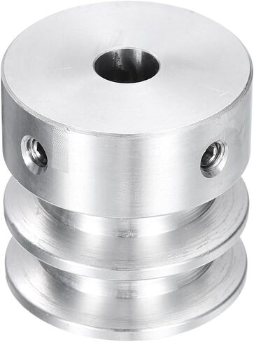 uxcell V-Type Pulley 8mm Bore 30mm Outer Dia Double Groove Aluminum Alloy for Motor Shaft Drilling Machine 6mm(1/4") PU Shape Belt in Saudi Arabia