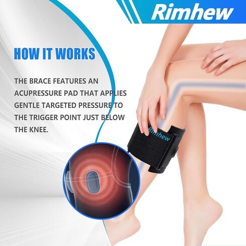 Rimhew self-heating adjustable knee brace Relieving sciatica providing pressure point support for leg and back pain and a acupressure system suitable for men and women in Saudi Arabia