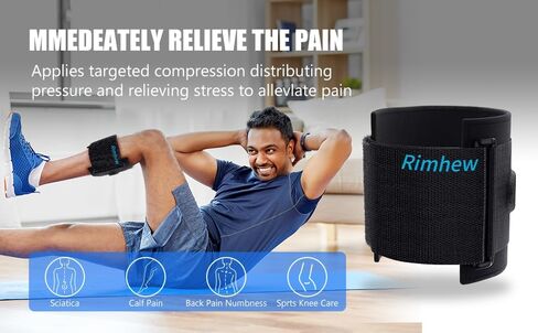 Rimhew self-heating adjustable knee brace Relieving sciatica providing pressure point support for leg and back pain and a acupressure system suitable for men and women in Saudi Arabia