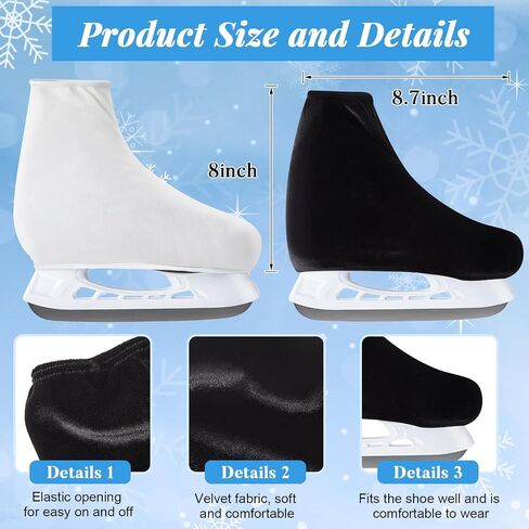4 Pairs Ice Skate Guards Gift Set Include 2 Pairs Ice Skate Boot Covers and 2 Pairs Adjustable Ice Skate Blade Covers Skate Guards for Figure Skating, Roller Skates, Ice Skating Accessories in Saudi Arabia